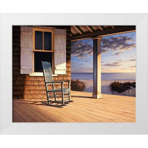 Old Rocker White Modern Wood Framed Art Print by Pollera, Daniel