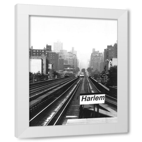 Next Stop Harlem White Modern Wood Framed Art Print by Fisch, Ellen