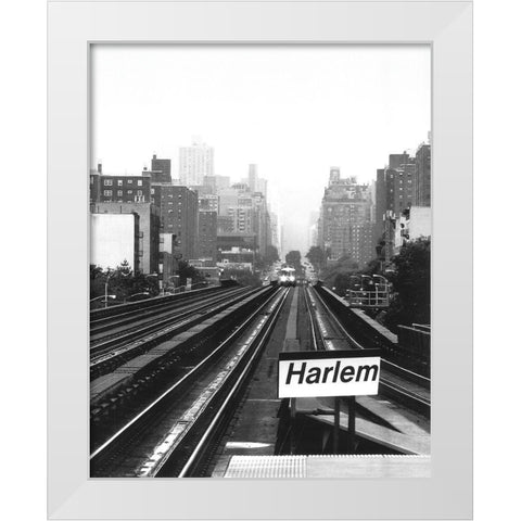 Next Stop Harlem White Modern Wood Framed Art Print by Fisch, Ellen