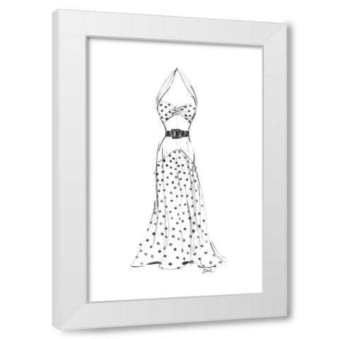 Dress in Polka Dots White Modern Wood Framed Art Print by Amico, Tina
