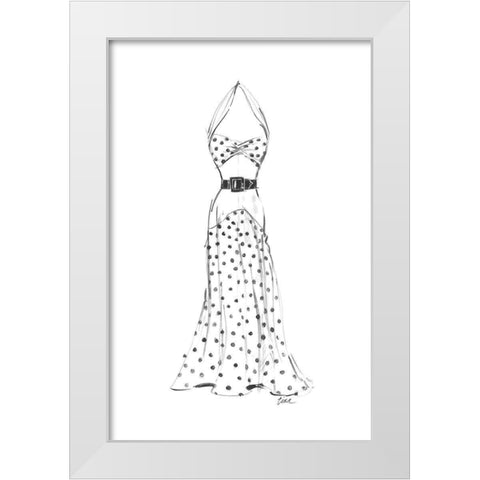 Dress in Polka Dots White Modern Wood Framed Art Print by Amico, Tina