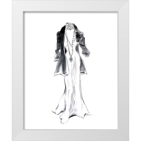 Black Jacket with Necklace White Modern Wood Framed Art Print by Amico, Tina