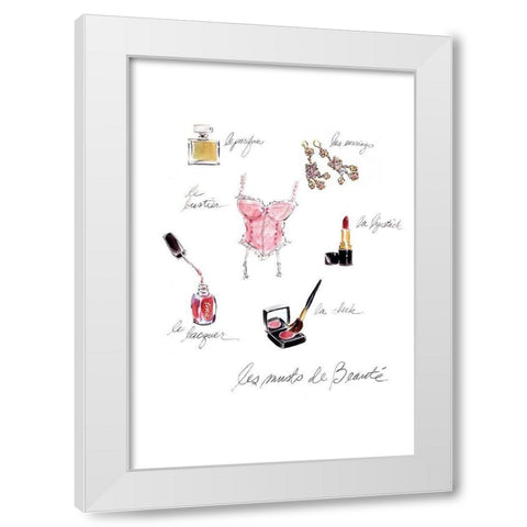 Les Musts de Beauté White Modern Wood Framed Art Print by Amico, Tina