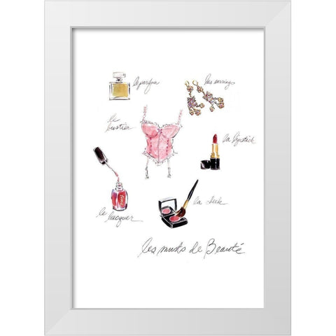 Les Musts de Beauté White Modern Wood Framed Art Print by Amico, Tina