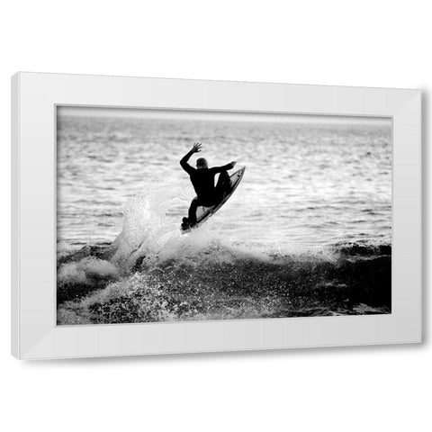 Airborne White Modern Wood Framed Art Print by Anonymous