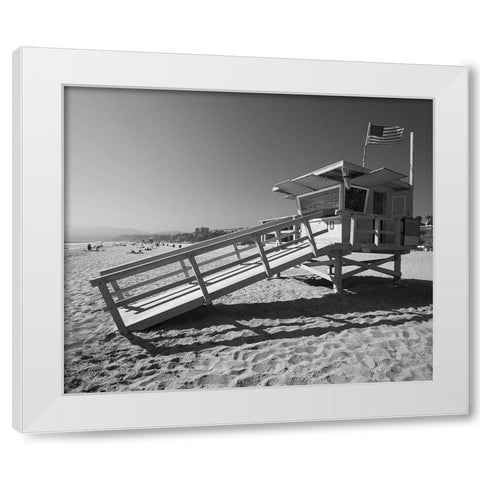California Lifeguard Stand White Modern Wood Framed Art Print by Anonymous