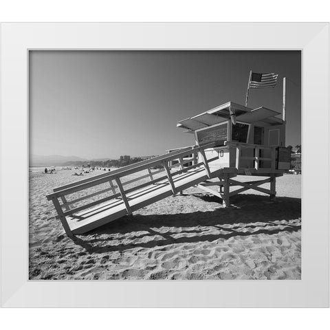 California Lifeguard Stand White Modern Wood Framed Art Print by Anonymous