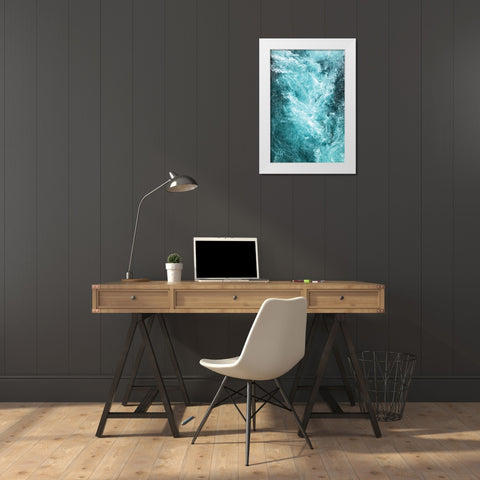 River Flow White Modern Wood Framed Art Print by Anonymous