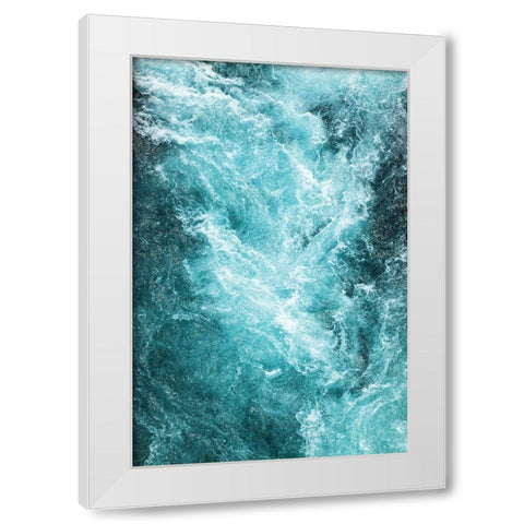 River Flow White Modern Wood Framed Art Print by Anonymous