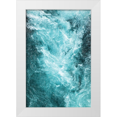 River Flow White Modern Wood Framed Art Print by Anonymous