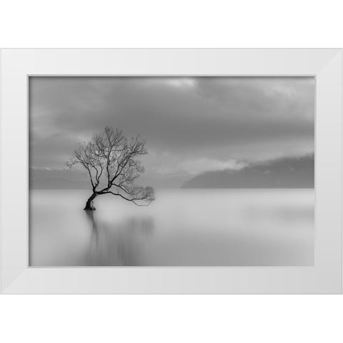 Quiet Times White Modern Wood Framed Art Print by Anonymous