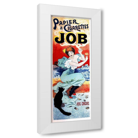 Papier A Cigarettes White Modern Wood Framed Art Print by Cheret, Jules