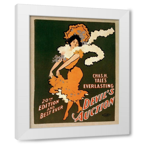 Devil White Modern Wood Framed Art Print by Vintage Printery