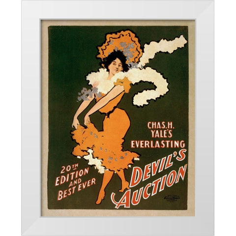 Devil White Modern Wood Framed Art Print by Vintage Printery