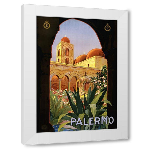 Palermo White Modern Wood Framed Art Print by Anonymous