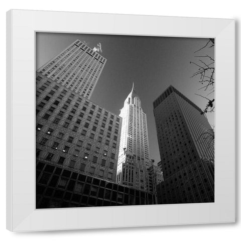 Chrysler Building Perspective White Modern Wood Framed Art Print by Graciet, Stephane
