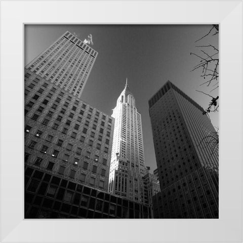 Chrysler Building Perspective White Modern Wood Framed Art Print by Graciet, Stephane
