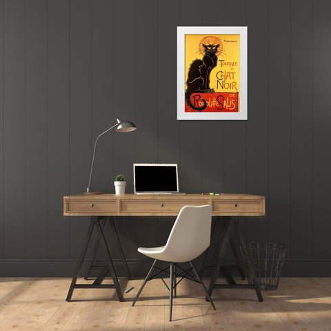 Le Chat Noir, 1896 White Modern Wood Framed Art Print by Steinlen, Theophile