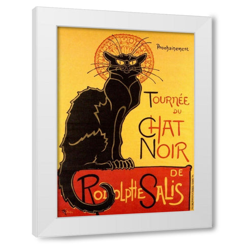 Le Chat Noir, 1896 White Modern Wood Framed Art Print by Steinlen, Theophile
