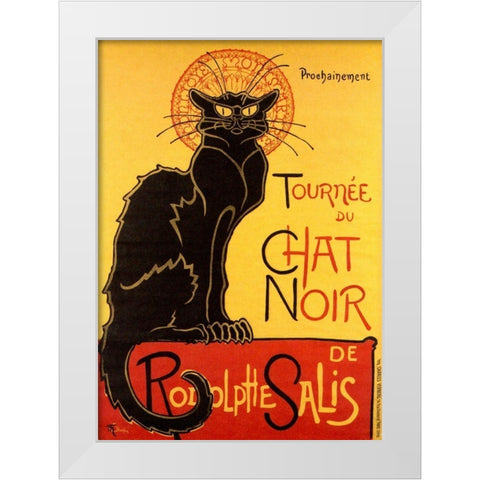 Le Chat Noir, 1896 White Modern Wood Framed Art Print by Steinlen, Theophile