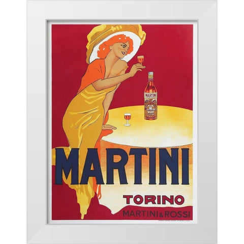 Martini White Modern Wood Framed Art Print by Dudovich, Marcello