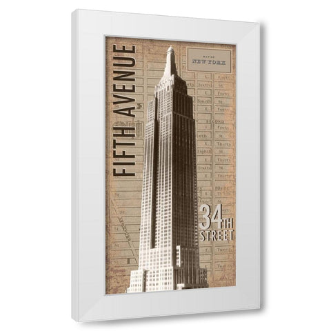 Empire State White Modern Wood Framed Art Print by Anonymous