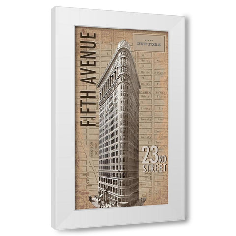 Flatiron White Modern Wood Framed Art Print by Anonymous