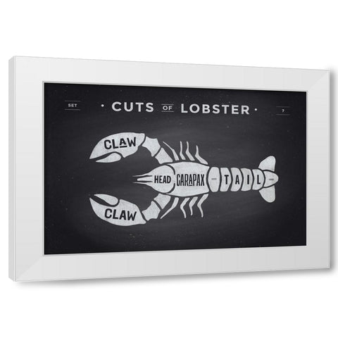 Cuts of Lobster White Modern Wood Framed Art Print by Foxys Graphics