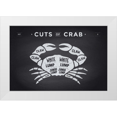 Cuts of Crab White Modern Wood Framed Art Print by Foxys Graphics