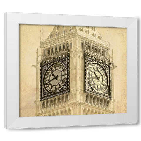 Big Ben Vintage White Modern Wood Framed Art Print by Anonymous
