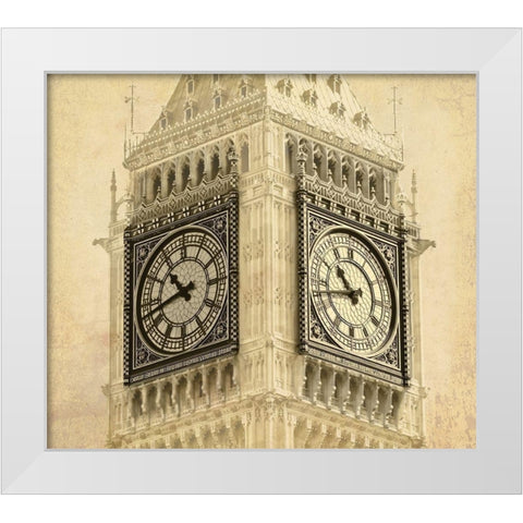 Big Ben Vintage White Modern Wood Framed Art Print by Anonymous