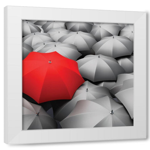 Individuality White Modern Wood Framed Art Print by Anonymous
