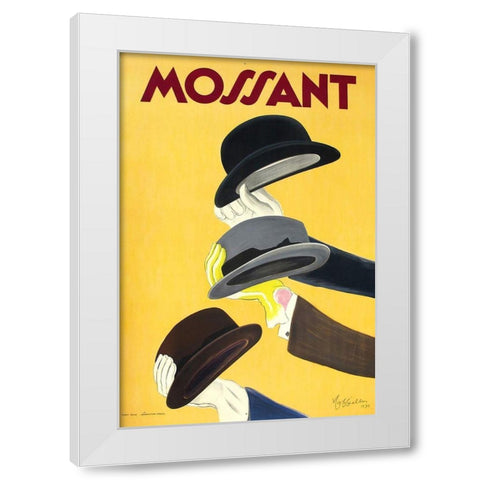 Mossant Hats White Modern Wood Framed Art Print by Cappiello,Leonetto