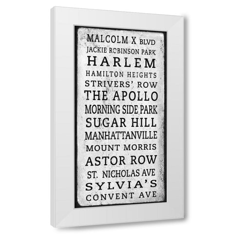 Harlem Signage 1 White Modern Wood Framed Art Print by Anonymous
