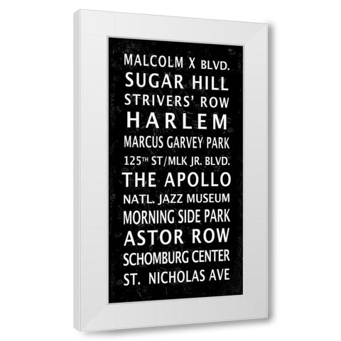 Harlem Signage 2 White Modern Wood Framed Art Print by Anonymous