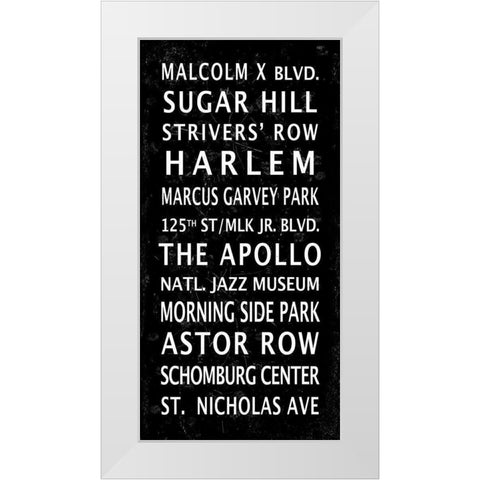 Harlem Signage 2 White Modern Wood Framed Art Print by Anonymous