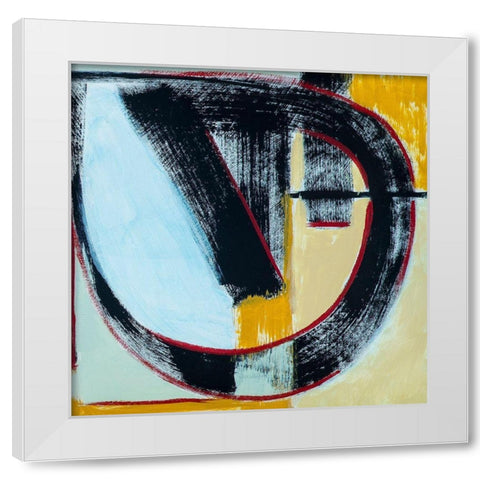 Abstract of Connected Black Shapes III White Modern Wood Framed Art Print by Anonymous