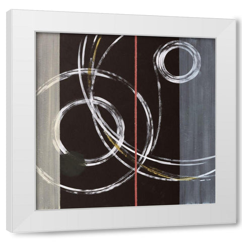 Abstract with Rings White Modern Wood Framed Art Print by Anonymous