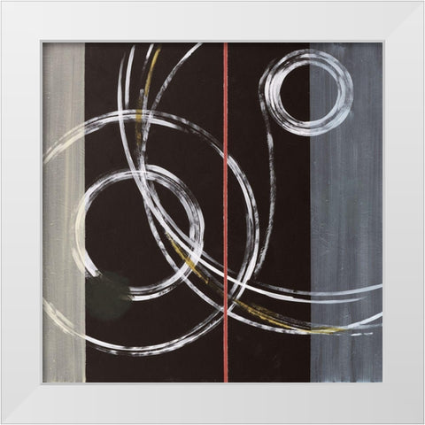 Abstract with Rings White Modern Wood Framed Art Print by Anonymous