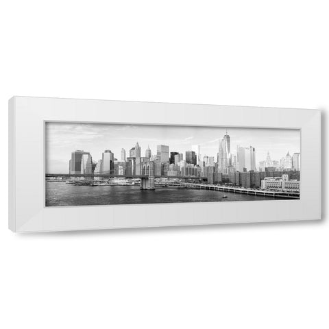 New York City, Downtown White Modern Wood Framed Art Print by Gagliardi, Giovanni