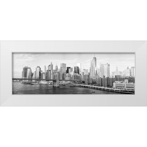 New York City, Downtown White Modern Wood Framed Art Print by Gagliardi, Giovanni