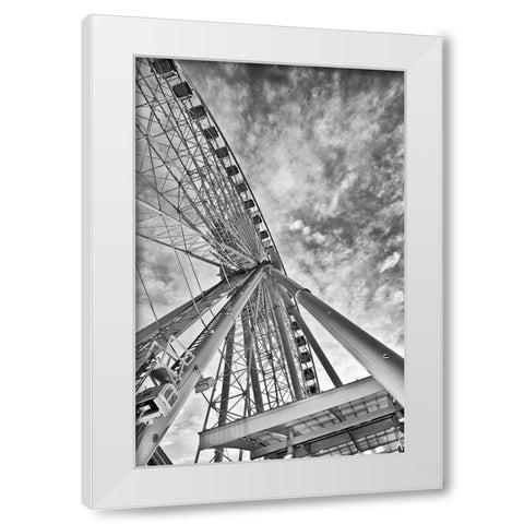 Ferris Wheel White Modern Wood Framed Art Print by Anonymous