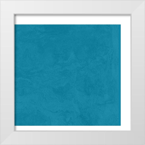 Abstract Teal White Modern Wood Framed Art Print by Inuit