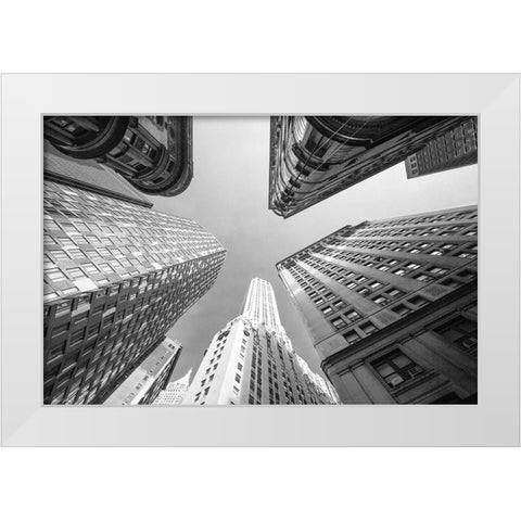 Empire State Sky White Modern Wood Framed Art Print by Graciet, Stephane