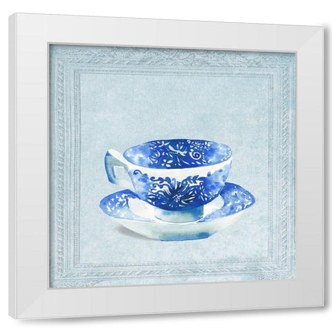 Beautiful Patterned Tea Cup White Modern Wood Framed Art Print by Dolzhenko, Anna