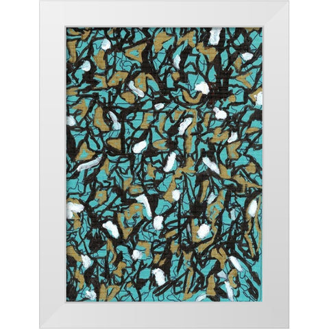 Mosaic Abstract 103 White Modern Wood Framed Art Print by Carroccio, Lisa