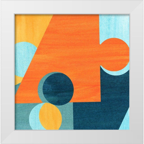 Pattern Contrasts White Modern Wood Framed Art Print by Inuit