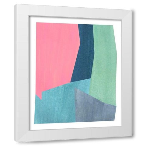 Pink and Grey Abstract White Modern Wood Framed Art Print by Inuit