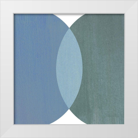 Abstract Circles Blue White Modern Wood Framed Art Print by Inuit