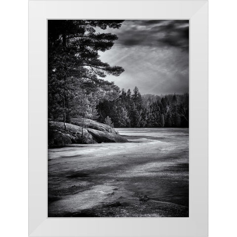Gull Wing Lake White Modern Wood Framed Art Print by Carson, Brian